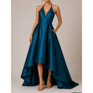 strapless metallic drop waist maxi dress jewel badgley mischka Hadley Strapless Drop Waist Gown by Jewel Badgley Mischka